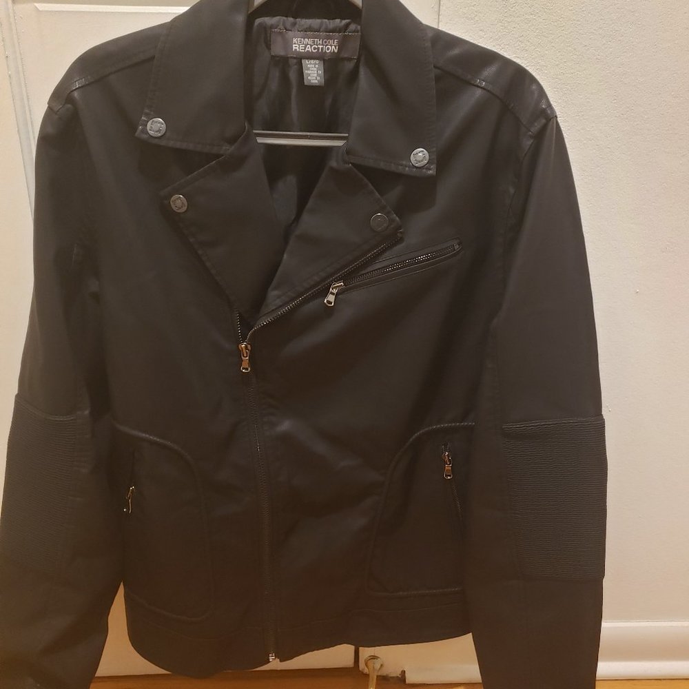 Kenneth Cole Faux Leather Biker-Styled Jacket